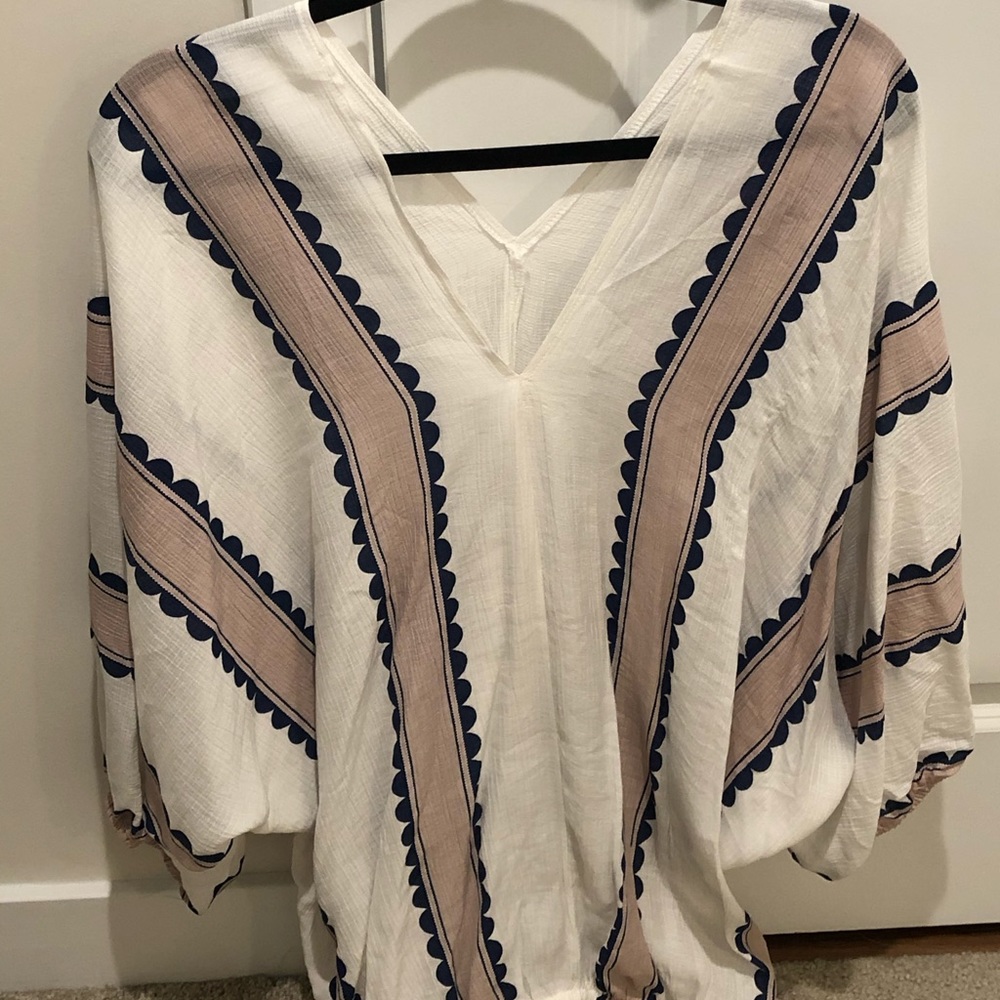 Shein white linen long sleeve shirt